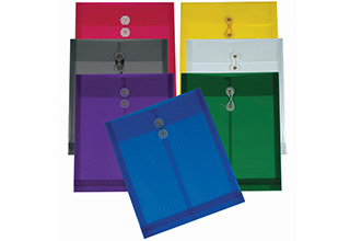 Poly String Top Open Envelopes Assorted 9-3/4 x 11-3/4 x 1-1/8 
